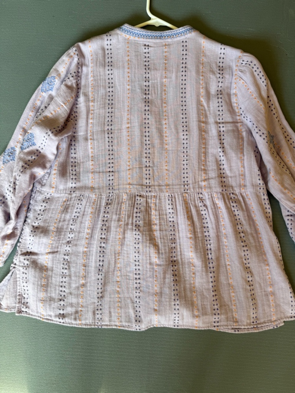 J Jill Embroidered Boho Tunic Top - Lavender & Sky Blue - Picture 2 of 5